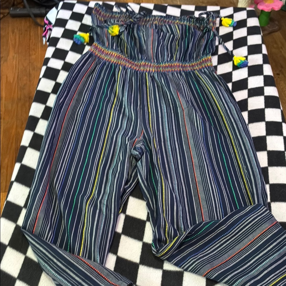 Anthropologie Laia Striped Jumpsuit with Colorful Accents